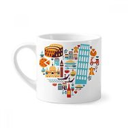 Dıythinker 170 ml İtalya Kalp Roma Tiyatrosu Mini Beyaz Çömlekçilik Seramik Saplı Kupa