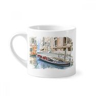 Dıythinker 170 ml İtalya Venedik Simgesi Ulusal Desenli Mini Beyaz Çömlekçilik Seramik Saplı Kupa