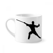 Dıythinker 170 ml Kung Fu Çin Shaolin Stick Dövüş Sanatı Mini Beyaz Çömlek Seramik Saplı Kupa
