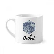 Dıythinker 170 ml Şakayık Soyut Bitkiler Sanat Desenli Mini Beyaz Çömlek Seramik Saplı Kupa