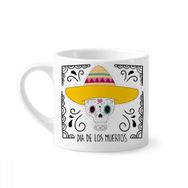 Dıythinker 170 ml Şapka Kafatası Meksika Happy The Day Of The Dead Mini Beyaz Çömlek Seramik Saplı Kupa