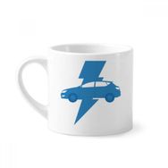 Dıythinker 170 ml Şimşek Enerji Araçları Çevreyi Korur Mini Beyaz Çömlek Seramik Saplı Kupa