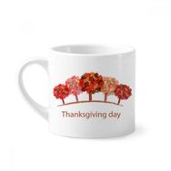 Dıythinker 170 ml Şükran Günü Kırmızı Ağaç Suluboya Desenli Mini Beyaz Çömlek Seramik Saplı Kupa