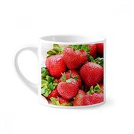Dıythinker 170 ml Taze Çilek Kırmızı Meyve Resim Mini Beyaz Çömlekçilik Seramik Saplı Kupa