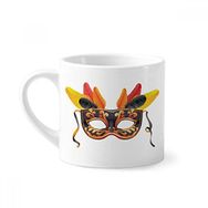 Dıythinker 170 ml Tüy Maskesi Happy Carnival Of Venice Mini Beyaz Çömlek Seramik Saplı Kupa