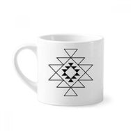 Dıythinker 170 ml Üçgen Totem Geometri Sembolü Mini Beyaz Çömlek Seramik Saplı Kupa