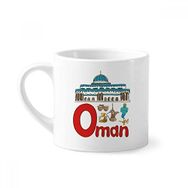Dıythinker 170 ml Umman Ulusal Simge Simgesi Desenli Mini Beyaz Çömlekçilik Seramik Saplı Kupa