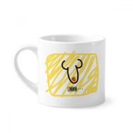 Dıythinker 170 ml Ummm Çilek Kırmızı Komik Çizim Mini Beyaz Çömlek Seramik Saplı Kupa