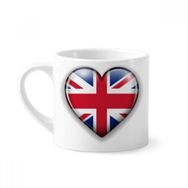 Dıythinker 170 ml Union Jack Kalp Şeklinde Britanya İngiltere Bayrağı Mini Beyaz Çömlekçilik Seramik Saplı Kupa