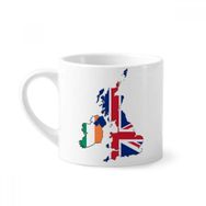 Dıythinker 170 ml Union Jack Uk Britanya İrlanda Haritası Ülke Mini Beyaz Çömlek Seramik Saplı Kupa