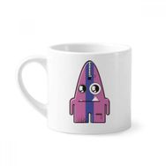 Dıythinker 170 ml Universe Alien Çizgili Mor Canavar Mini Beyaz Çömlekçilik Seramik Saplı Kupa