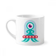 Dıythinker 170 ml Universe Alien Monster Cyclops Mini Beyaz Çömlekçilik Seramik Saplı Kupa