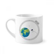 Dıythinker 170 ml Universe And Alien Out Of Window Mini Beyaz Çömlek Seramik Saplı Kupa