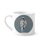 Dıythinker 170 ml Universe And Alien Spaceman Mini Beyaz Çömlekçilik Seramik Saplı Kupa