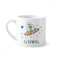 Dıythinker 170 ml Universe And Alien Travel Among Stars Mini Beyaz Çömlek Seramik Saplı Kupa