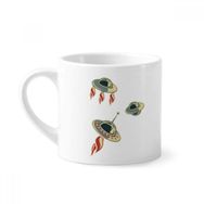 Dıythinker 170 ml Universe And Alien Ufo Mini Beyaz Çömlekçilik Seramik Saplı Kupa