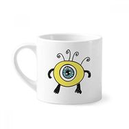 Dıythinker 170 ml Universe And Alien Yellow Cyclops Mini Beyaz Çömlekçilik Seramik Saplı Kupa