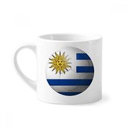 Dıythinker 170 ml Uruguay Ulusal Bayrağı Futbol Mini Beyaz Çömlek Seramik Saplı Kupa