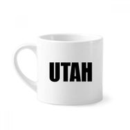 Dıythinker 170 ml Utah Amerika Şehir Adı Mini Beyaz Çömlekçilik Seramik Saplı Kupa