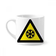 Dıythinker 170 ml Uyarı Sembolü Sarı Siyah Kar Yolu Icing Üçgen Mini Beyaz Çömlek Seramik Saplı Kupa