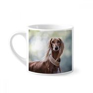 Dıythinker 170 ml Uzun Boyunlu Köpek Evcil Hayvan Resim Mini Beyaz Çömlekçilik Seramik Saplı Kupa