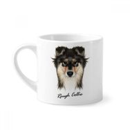 Dıythinker 170 ml Uzun Saçlı Kaba Collie Evcil Hayvan Hayvan Mini Beyaz Çömlek Seramik Saplı Kupa