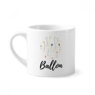 Dıythinker 170 ml Vahşi Çiçek Soyut Bitkiler Sanat Mini Beyaz Çömlek Seramik Saplı Kupa