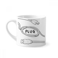 Dıythinker 170 ml Veri Kablosu Usb Fiş Hattı Elle Çekme Mini Beyaz Çömlekçilik Seramik Saplı Kupa