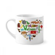 Dıythinker 170 ml Vietnam Love Heart Landscap Ulusal Bayrak Mini Beyaz Çömlek Seramik Saplı Kupa