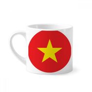Dıythinker 170 ml Vietnam Ulusal Bayrağı Asya Sembolü Mini Beyaz Çömlekçilik Seramik Saplı Kupa