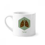 Dıythinker 170 ml Vücut Organları Akciğer Organları Mini Beyaz Çömlek Seramik Saplı Kupa