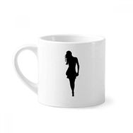 Dıythinker 170 ml Walk Hot Beautiful Woman Stand Mini Beyaz Çömlekçilik Seramik Saplı Kupa