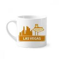 Dıythinker 170 ml Welcome To Las Vegas Nevada America Mini Beyaz Çömlek Seramik Saplı Kupa