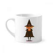 Dıythinker 170 ml Wizard Korku Cadılar Bayramı Hayalet Mutlu Mini Beyaz Çömlek Seramik Saplı Kupa