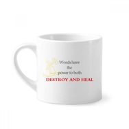 Dıythinker 170 ml Words Have Power To Heal Buddha Alıntı Mini Beyaz Çömlek Seramik Saplı Kupa
