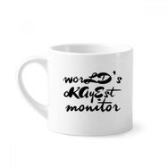 Dıythinker 170 ml World's Okayest Moniter Mezuniyet Sezonu Mini Beyaz Çömlek Seramik Saplı Kupa
