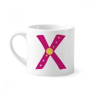 Dıythinker 170 ml X Alfabe Turuncu Meyve Sevimli Desenli Mini Beyaz Çömlekçilik Seramik Saplı Kupa