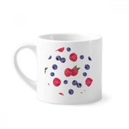 Dıythinker 170 ml Yaban Mersini Çilek Meyve İllüstrasyon Desenli Mini Beyaz Çömlek Seramik Saplı Kupa