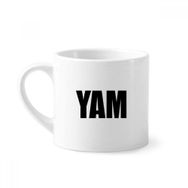 Dıythinker 170 ml Yam Sebze İsim Yiyecek Mini Beyaz Çömlekçilik Seramik Saplı Kupa