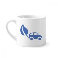 Dıythinker 170 ml Yaprak Enerji Araçları Çevreyi Korur Mini Beyaz Çömlek Seramik Saplı Kupa
