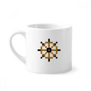 Dıythinker 170 ml Yaz Yelken Rudder Pixel Mini Beyaz Çömlekçilik Seramik Saplı Kupa