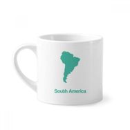 Dıythinker 170 ml Yeşil Güney Amerika İllüstrasyon Haritası Mini Beyaz Çömlekçilik Seramik Saplı Kupa