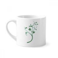 Dıythinker 170 ml Yeşil Yapraklar Dallar Çiçekler Mini Beyaz Çömlekçilik Seramik Saplı Kupa