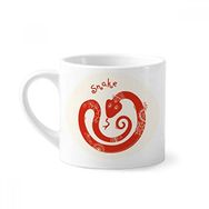 Dıythinker 170 ml Yılan Yılı Hayvan Çin Zodyak Kırmızı Mini Beyaz Çömlek Seramik Saplı Kupa