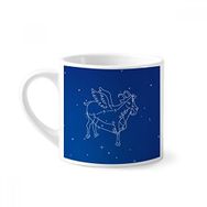 Dıythinker 170 ml Yıldız Evren Oğlak Burcu Desenli Mini Beyaz Çömlek Seramik Saplı Kupa