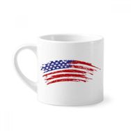 Dıythinker 170 ml Yıldızlar ve Çizgiler Bükülür Amerika Ülke Bayrağı Mini Beyaz Çömlekçilik Seramik Saplı Kupa
