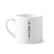 Dıythinker 170 ml Yıldızlı Gökyüzü Totem Geometri Uzaylı Mini Beyaz Çömlek Seramik Saplı Kupa