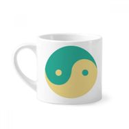 Dıythinker 170 ml Yin Yang Taichi Çin Desenli Mini Beyaz Çömlek Seramik Saplı Kupa