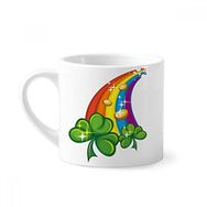 Dıythinker 170 ml Yonca Gökkuşağı İrlanda St.patrick's Day Mini Beyaz Çömlek Seramik Saplı Kupa