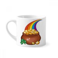 Dıythinker 170 ml Yonca Parlak Gökkuşağı İrlanda St.patrick's Day Mini Beyaz Çömlek Seramik Saplı Kupa